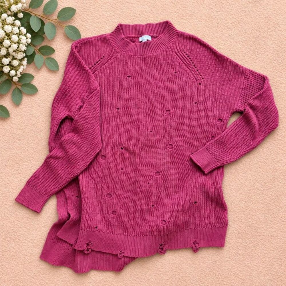 Burgundy Oversized Knit Sweater